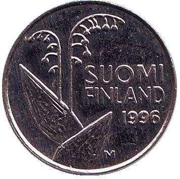Монета 10 пенни. 1996 год, Финляндия. Монета 10 пенни. 1996 год, Финляндия.