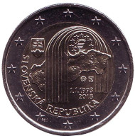 Монета 2 евро. 2018 год, Словакия. 25 лет Словацкой Республике. Монета 2 евро. 2018 год, Словакия. 25 лет Словацкой Республике.