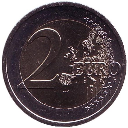 Монета 2 евро. 2018 год, Словакия. 25 лет Словацкой Республике. Монета 2 евро. 2018 год, Словакия. 25 лет Словацкой Республике.