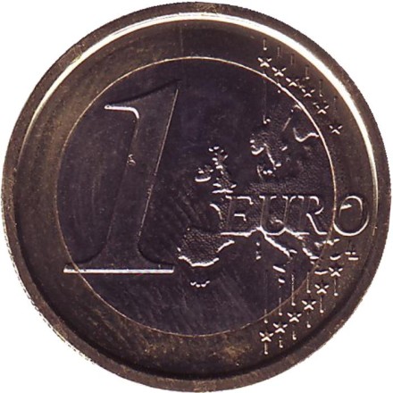 Монета 1 евро. 2009 год, Сан-Марино.