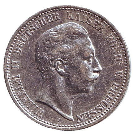Вильгельм II. 2 марки. 1904 год, Пруссия.