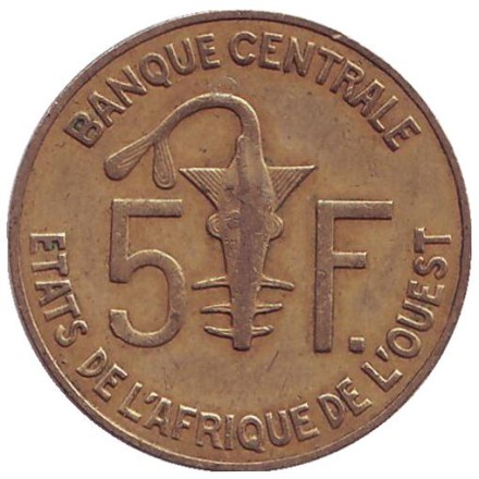 Монета 5 франков. 2004 год, Западные Африканские Штаты.