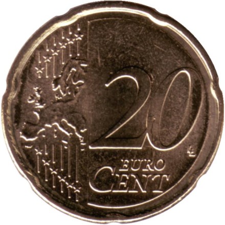 Монета 20 центов. 2021 год, Австрия. Монета 20 центов. 2021 год, Австрия.