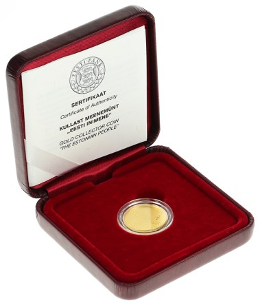 "Народ Эстонии". Золотая монета 100 крон. 2010 год, Эстония.