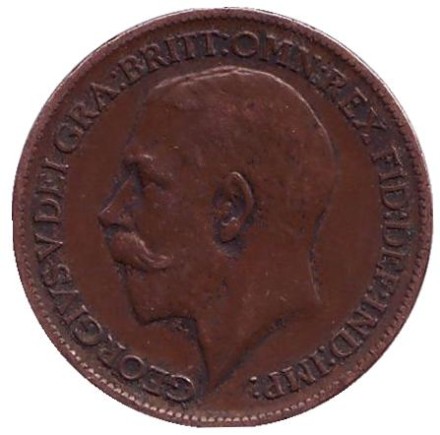 Монета 1 фартинг. 1912 год, Великобритания. Монета 1 фартинг. 1912 год, Великобритания.