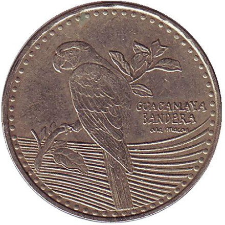 Монета 200 песо. 2014 год, Колумбия. Красный ара.