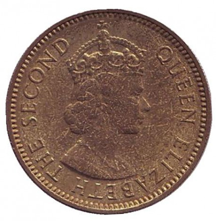 Монета 10 центов. 1955 год, Гонконг.