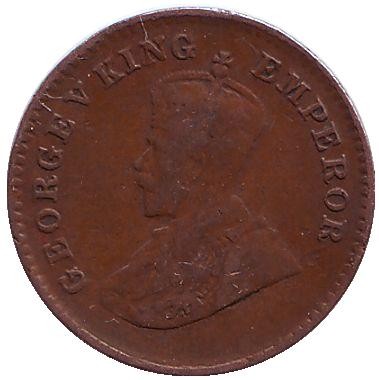 Монета 1/12 анны. 1925 год, Индия Британская. ("•" - Бомбей). Монета 1/12 анны. 1925 год, Индия Британская. ("•" - Бомбей).
