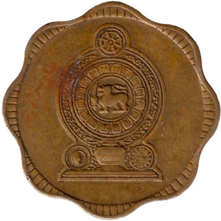 Монета 10 центов. 1975 год, Шри-Ланка. Из обращения. Монета 10 центов. 1975 год, Шри-Ланка. Из обращения.