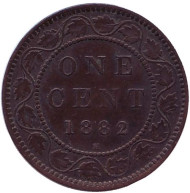 Монета 1 цент. 1882 год, Канада. Монета 1 цент. 1882 год, Канада.