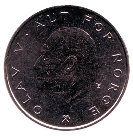 Монета 1 крона. 1991 год, Норвегия. UNC. Корона.