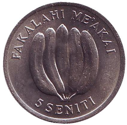 Монета 5 сенити. 1975 год, Тонга. Курица. Связка бананов. Монета 5 сенити. 1975 год, Тонга. Курица. Связка бананов.