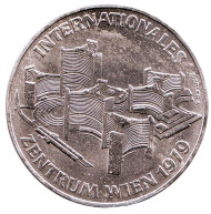 Монета 100 шиллингов. 1979 год, Австрия. Венский международный центр. BU. Монета 100 шиллингов. 1979 год, Австрия. Венский международный центр. BU.