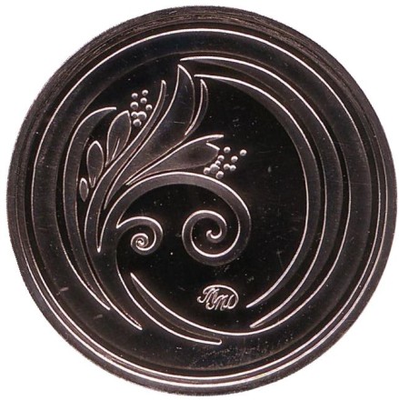 Год кролика. Кошка и кролик. Памятный жетон. 2011 год, ММД. (нейзильбер).