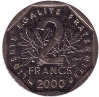Монета 2 франка. 2000 год, Франция.