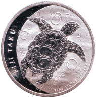 Монета 2 доллара. 2011 год, Фиджи. Черепаха. Монета 2 доллара. 2011 год, Фиджи. Черепаха.