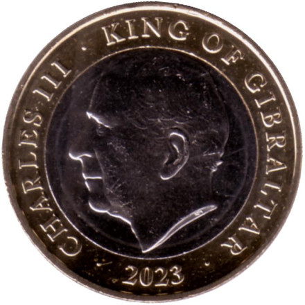 Монета 2 фунта. 2023 год, Гибралтар. Рождество.