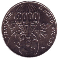 Монета 1 песо. 2000 год, Куба. Миллениум. Добро пожаловать в новое тысячелетие. Монета 1 песо. 2000 год, Куба. Миллениум. Добро пожаловать в новое тысячелетие.