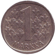 Монета 1 марка. 1981 год, Финляндия. Монета 1 марка. 1981 год, Финляндия.