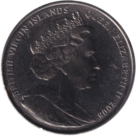 Монета 1 доллар. 2008 год, Британские Виргинские острова. Короли и Королевы Англии. Мария I.
