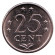 Монета 25 центов. 1984 год, Нидерландские Антильские острова. Монета 25 центов. 1984 год, Нидерландские Антильские острова.