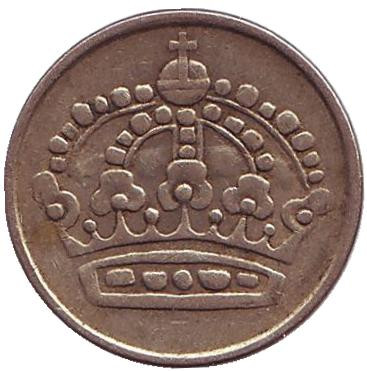 Монета 25 эре. 1957 год, Швеция. Монета 25 эре. 1957 год, Швеция.