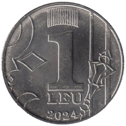 Монета 1 лей. 2024 год, Молдавия.