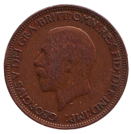 Монета 1/2 пенни. 1930 год, Великобритания. Монета 1/2 пенни. 1930 год, Великобритания.