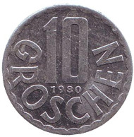 Монета 10 грошей. 1985 год, Австрия. Монета 10 грошей. 1985 год, Австрия.