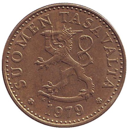 Монета 20 пенни. 1979 год, Финляндия. Монета 20 пенни. 1979 год, Финляндия.