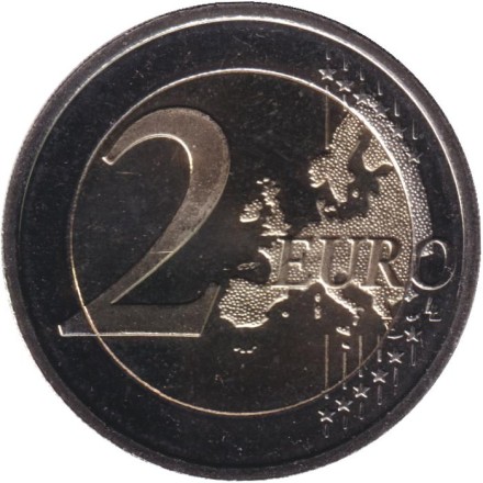 Монета 2 евро. 2025 год, Хорватия. 1100 лет Королевству Хорватии и коронации короля Томислава.