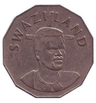 Монета 50 центов. 1996 год, Свазиленд. Король Мсавати III.