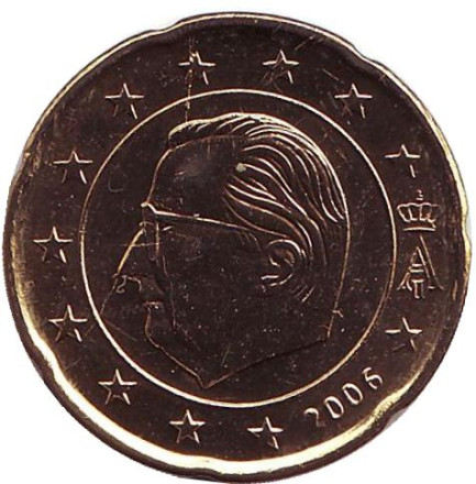 Монета 20 центов. 2006 год, Бельгия.