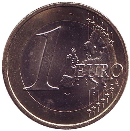 Монета 1 евро. 2012 год (J), Германия. Монета 1 евро. 2012 год (J), Германия.