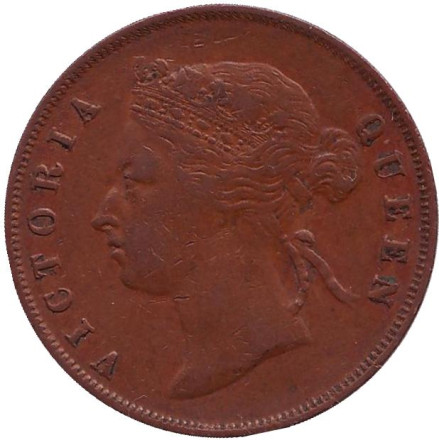 Монета 1 цент. 1897 год, Стрейтс-Сетлментс.