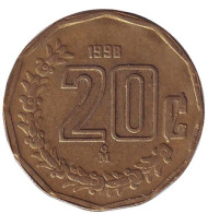 Монета 20 сентаво. 1998 год, Мексика. Монета 20 сентаво. 1998 год, Мексика.