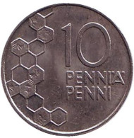 Монета 10 пенни. 1998 год, Финляндия. Монета 10 пенни. 1998 год, Финляндия.