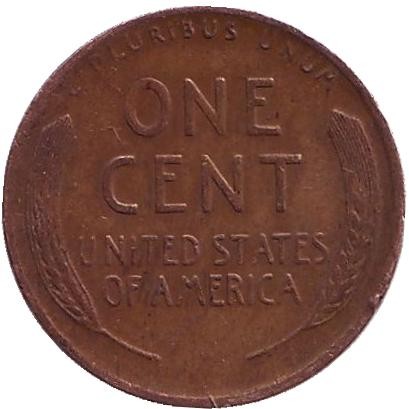 Монета 1 цент. 1945 год (S), США. Линкольн. Монета 1 цент. 1945 год (S), США. Линкольн.