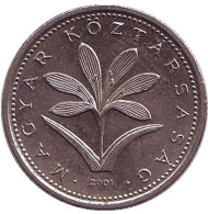 Монета 2 форинта. 2001 год, Венгрия. Монета 2 форинта. 2001 год, Венгрия.