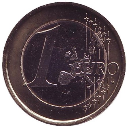 Монета 1 евро. 2002 год (G), Германия. Монета 1 евро. 2002 год (G), Германия.