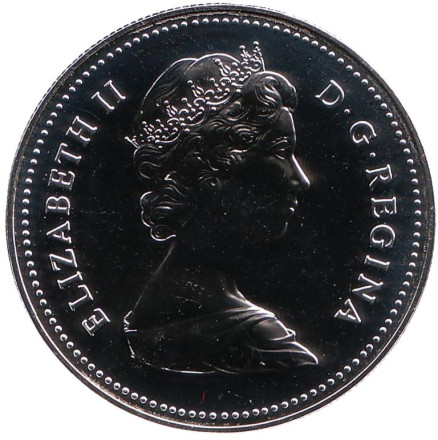 Монета 1 доллар. 1980 год, Канада. 100 лет Арктическим территориям. Полярный медведь. Монета 1 доллар. 1980 год, Канада. 100 лет Арктическим территориям. Полярный медведь.