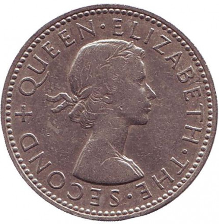 Монета 1 шиллинг. 1965 год, Новая Зеландия. Воин Маори. Монета 1 шиллинг. 1965 год, Новая Зеландия. Воин Маори.