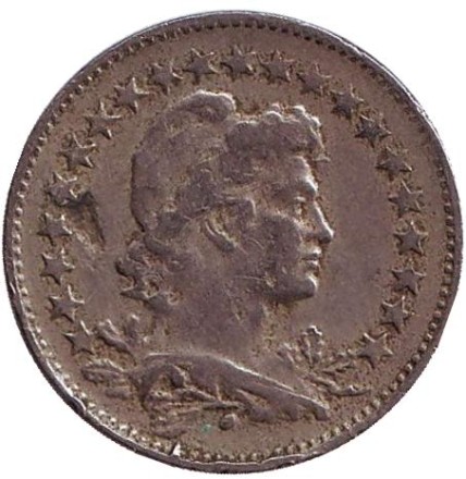 Монета 100 рейсов. 1923 год, Бразилия. Монета 100 рейсов. 1923 год, Бразилия.