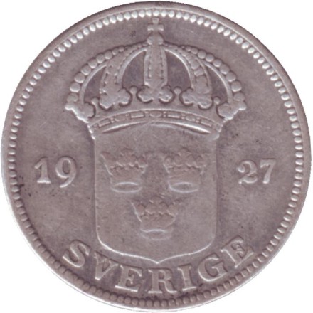 Монета 50 эре. 1927 год, Швеция. Монета 50 эре. 1927 год, Швеция.