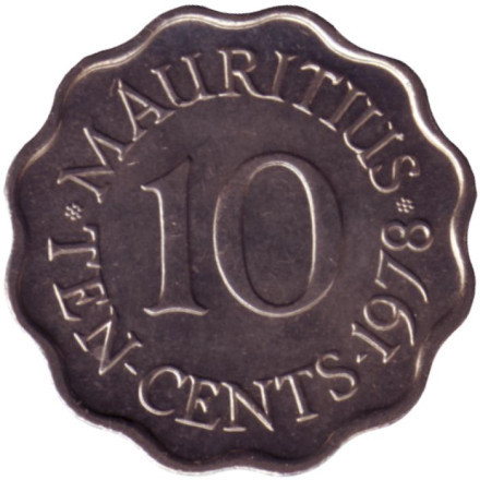 Монета 10 центов. 1978 год, Маврикий. UNC.