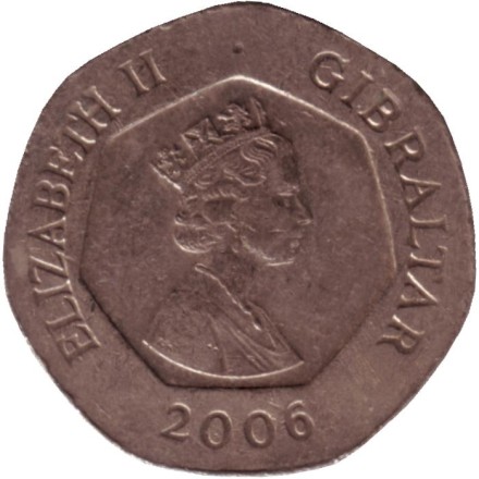 Монета 20 пенсов. 2006 год, Гибралтар. 4 ключа. Монета 20 пенсов. 2006 год, Гибралтар. 4 ключа.