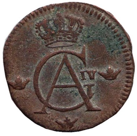 Монета 1/12 скиллинга. 1808 год, Швеция. Монета 1/12 скиллинга. 1808 год, Швеция.