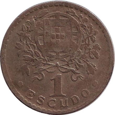 Монета 1 эскудо. 1940 год, Португалия.