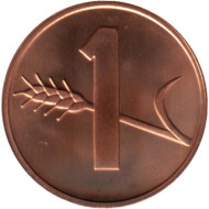 Монета 1 раппен. 1977 год, Швейцария. (UNC). Монета 1 раппен. 1977 год, Швейцария. (UNC).