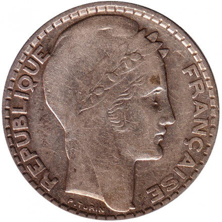 Монета 10 франков. 1929 год, Франция. Монета 10 франков. 1929 год, Франция.